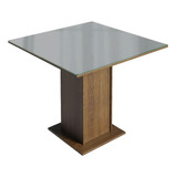 Mesa De Comedor Cuadrada Tablero De Vidrio Madesa 5363 M/g