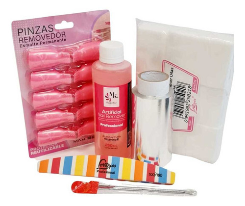 Kit Para Retiro De Uñas Acrílicos, Esmaltado Permanente Gel