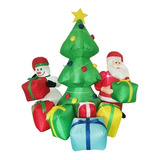 Inflable Santa Con Árbol Y Regalos De Navidad 1.8m Ilumina