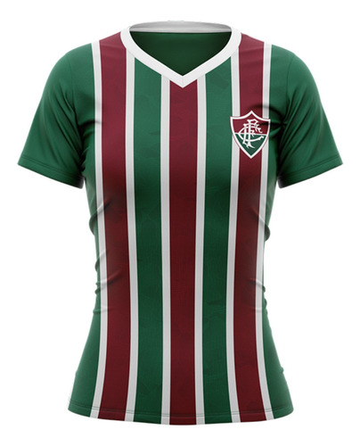 Camiseta Fluminense Feminina Braziline Listrada Comemorativa