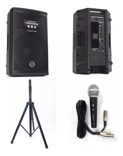 Cabina Activa 15 Soundpower L215d + Base + Mic + Obsquio Usb