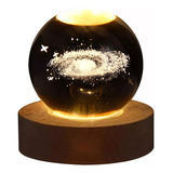 Lámpara Led De Escritorio De Bola De Cristal 3d De Galaxia