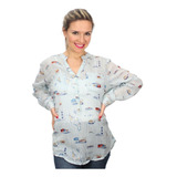 Blusa Camisa Cotton Daisy Floreada Talle Grande Importada