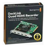 Placa Captura Vídeo Blackmagic Decklink Quad Hdmi Recorder