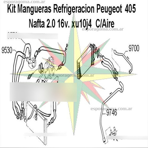 Kit Mangueras Refrigeracion Peugeot 405 2.0 16v Mi