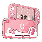 Funda Para Nintendo Switch Lite Color Rosa Con Gato Y Patas