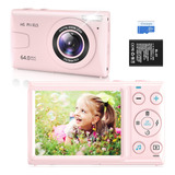 Cámara Digital 4k Pink Kids: Cámara Compacta Para Fotografía