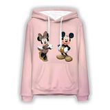 Sudadera Holgada Con Estampado Digital De Mickey Minnie Mous