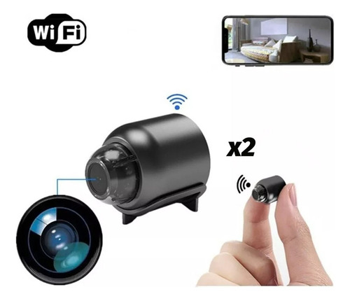 Mini Cámara De Vigilancia Wifi 1080p Full - Hd De 2 Piezas