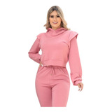 Conjunto Moletinho Básico Confortável Inverno Frio Feminino