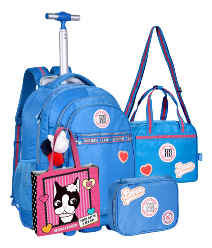 Kit Mochila Rodinha Rebecca Bonbon Escolar Notebook Oficial