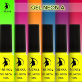 Gel Semipermanente Gama Neon 6 Piezas Marca Mussa Manicure