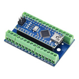 Arduino Nano V3 + Adaptador Shield Terminales Placa + Cable 
