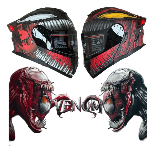 Casco Marvel Venom Original Led Abatible Spiderman Ecer2206 | Meses sin interés