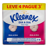Lenço De Papel Kleenex  Dia A Dia C/10un - Kit C/4