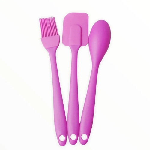 Set Juego Espatula Pincel Cuchara Silicona Pastel Oferta