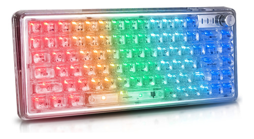 Teclado Mecanico Gamer Para Pc Sem Fio Bluetooth Usb Led Rgb