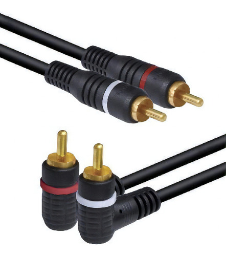 Cabo 2 Rca X 2 Rca 90º Uso Áudio Profissional 5 Metros - L22