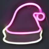 Christmas Neon Sign, Santa Hat Shaped Neon Wall Decor