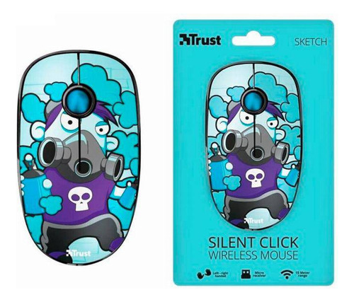 Mouse Inalambrico Trust Sketch Silent Click Azul