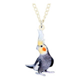 Duowei Acrílico Blanco Cockatiel Parrot Bird Collar Colgante