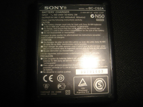 Cargador De Pilas Sony Mod. Bc-cs2a Sin Envios