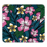 Mouse Pad Estampado 21x19.5  Flores Rosas Hojas Diseño 580