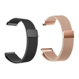 Kit Pulseira 20mm Magnética Compatível Relógio E Smartwatch Cor Preto-rose Gold