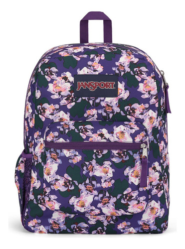 Mochila Jansport Escolar Casual Urbana Cross Town Color Violeta Flores