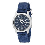 Reloj Seiko 5 Snk807 Para Hombre Acero Inoxidable Automático Color De La Correa Azul Color Del Fondo Azul