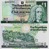 Cédula Escócia - 1 Pound 2001 - Fe