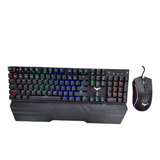 Combo Kit Mouse Gamer 4800dpi Teclado Mecanico Rgb Ingles Us