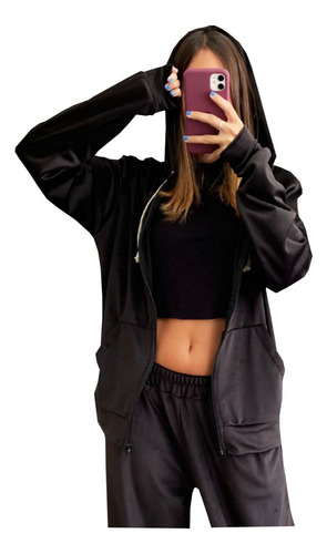 Buzo Campera Mujer Hoodie Largo Gym Camperon Fitnes Buso 01