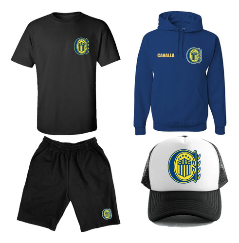 Combo Rosario Central - Buzo - Remera - Bermuda - Gorra