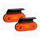 2 Lanterna Lateral Led Com Suporte Caminhão Carreta Facchini