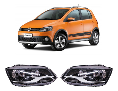 Juego Par Faro Volkswagen Crossfox 2011 2012 2013 2014 2015