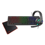 Kit Gamer Mousepad Pequeno + Teclado Eg215 + Fone Eg307