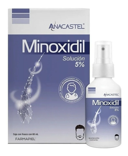 Minoxidil Al 5% Spray Para Cabello Y Barba Anacastel 60 Ml