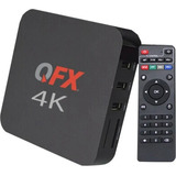 Tv Box Android Qfx Quad Core +wifi/ethernet+mando+cable Hdmi Color Negro Tipo De Control Remoto Estándar