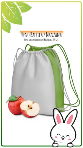 Heno De Ballica Con Manzana Premium 700 Gramos.