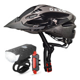 Capacete Ciclismo Cores Bike Bicicleta Kit Lanterna Led