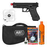 Pistola Tag Airsoft San 17 Raven + Capa Ar15 Preta 30cm