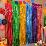 Cortina De Foil Para Fiesta Mexicana 4 Pack 3.3x6.6ft - Deco