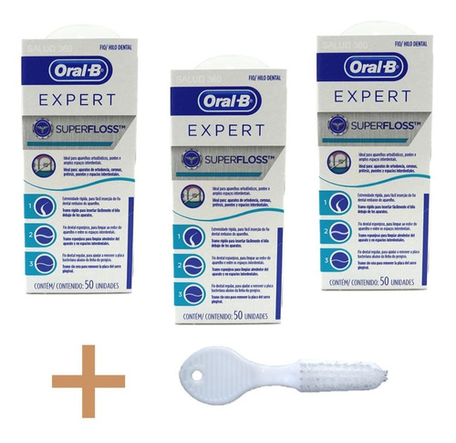 3 Paquetes De Hilo Dental Super Floss + Regalo