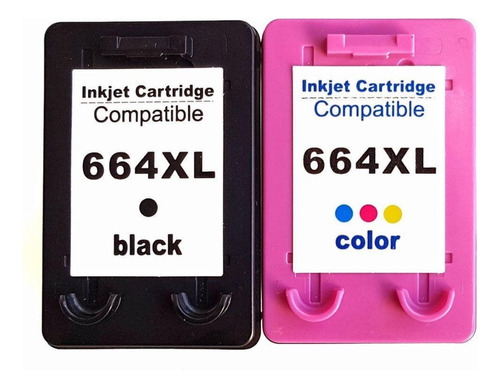 Kit Cartucho De Tinta Compativel Hp 664xl Black E Color