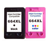 Kit Cartucho De Tinta Compativel Hp 664xl Black E Color