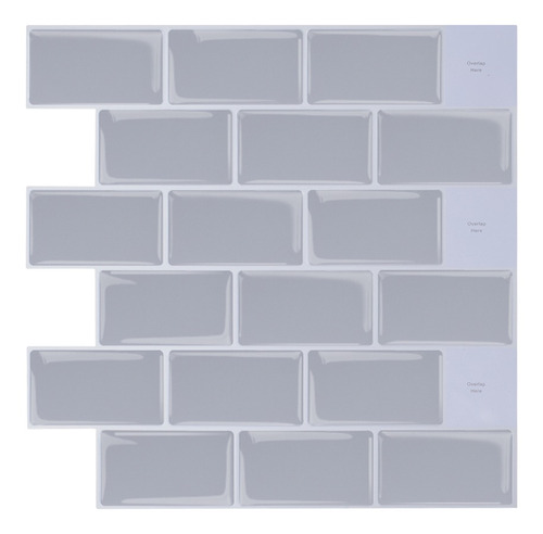 Mosaico Autoadhesivo 3d Brick Gris - 30x30 Cm