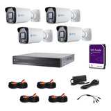 Kit Cctv  4 Camaras Con Microfono 5 Megapixel Full Color 2tb