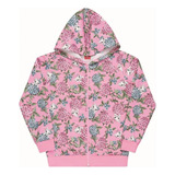 Jaqueta Infantil Moletom Com Capuz Rosa Meninas Bee Loop