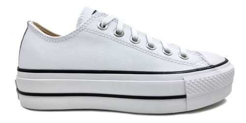 Converse Plataforma All Star Chuck- Blanco/piel 561680c